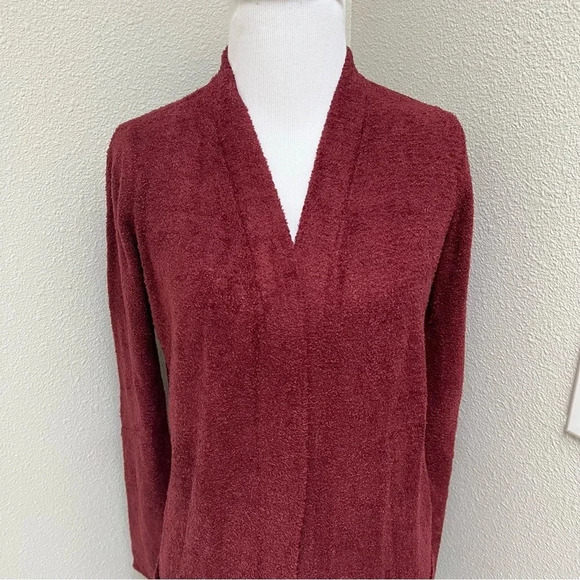 New Barefoot Dreams Cozychic Lite Long Open Front Cardigan Garnet NWT Women’s XS - Picture 3 of 13